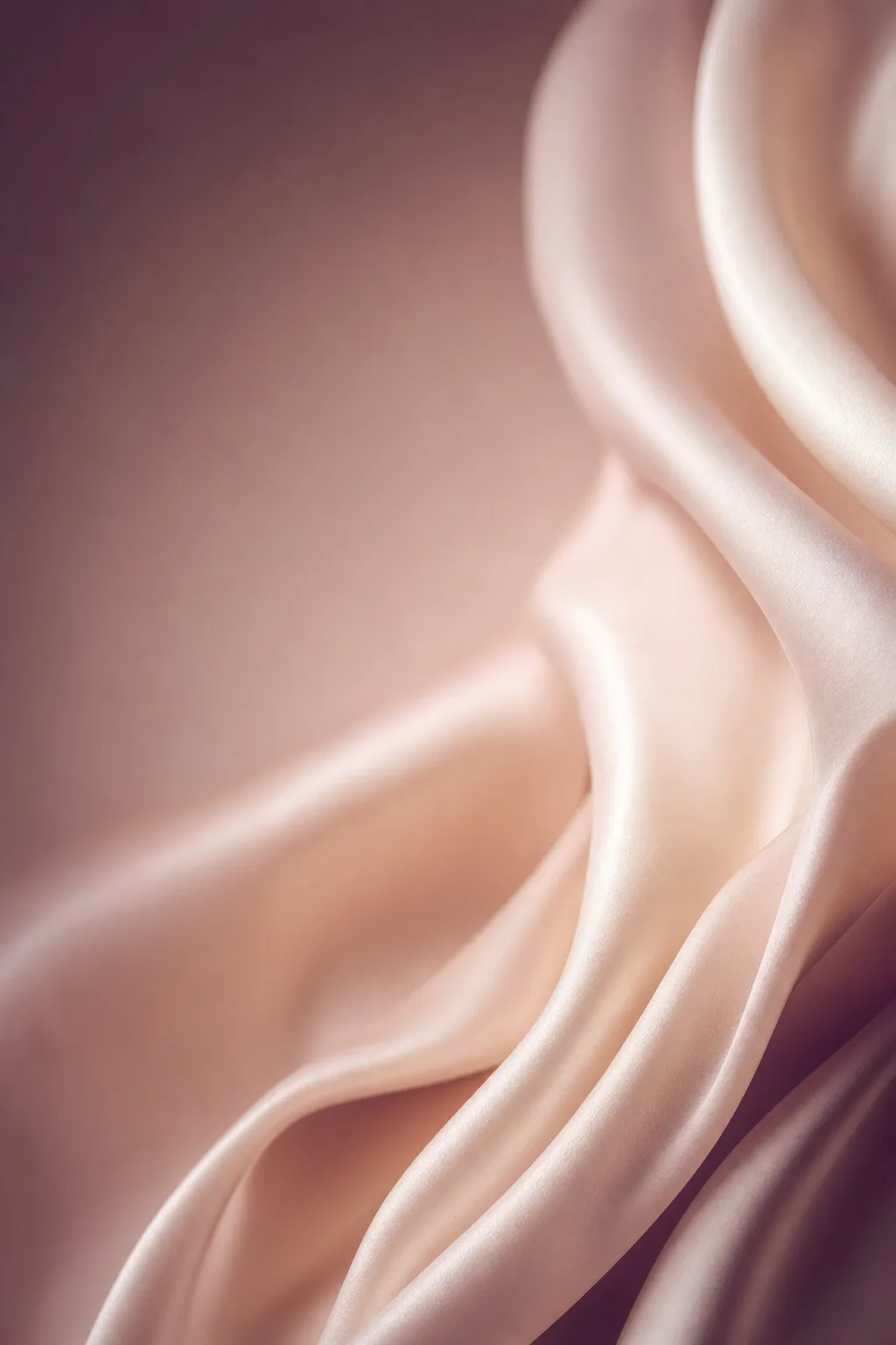 Soft cream and blush silk folded into calm rounded curves